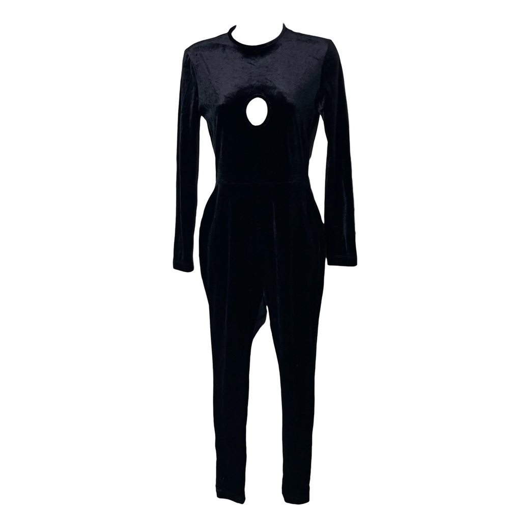 Melitta Baumeister Black Velvet cut out Jumpsuit one piece